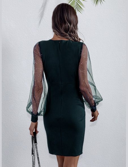 Sukienki Siateczka Kontrastowa Równy Elegancki
