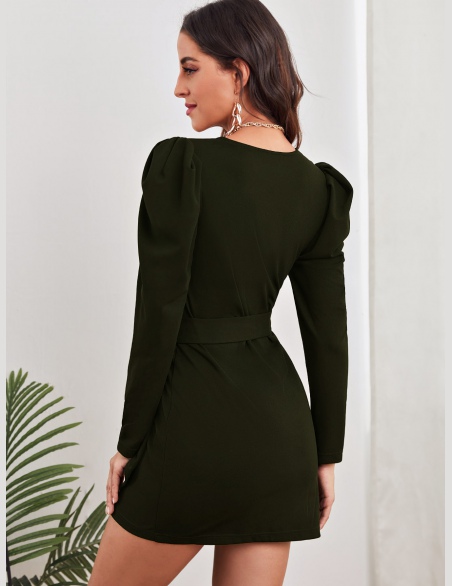 Sukienki Z Pasem Równy Elegancki