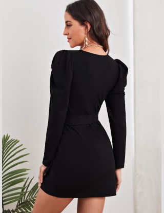 Sukienki Z Pasem Równy Elegancki