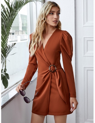 Sukienki Z Pasem Równy Elegancki