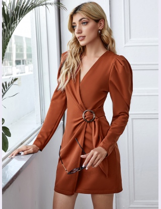 Sukienki Z Pasem Równy Elegancki