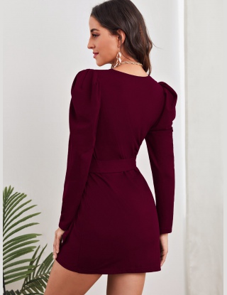 Sukienki Z Pasem Równy Elegancki