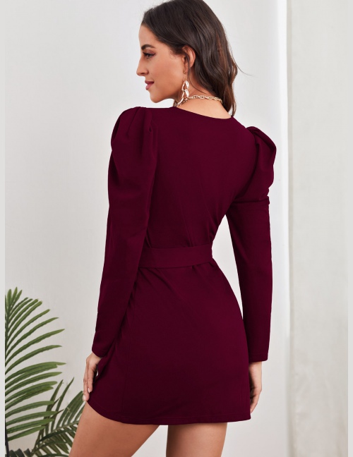 Sukienki Z Pasem Równy Elegancki