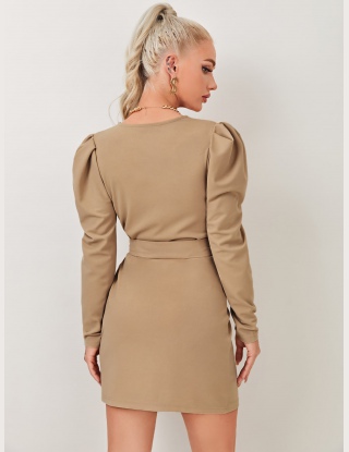 Sukienki Z Pasem Równy Elegancki