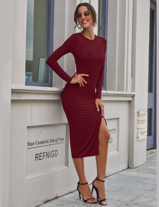 Sukienki Rozdzielone Udo Równy Elegancki