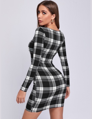Sukienki Tartan Elegancki