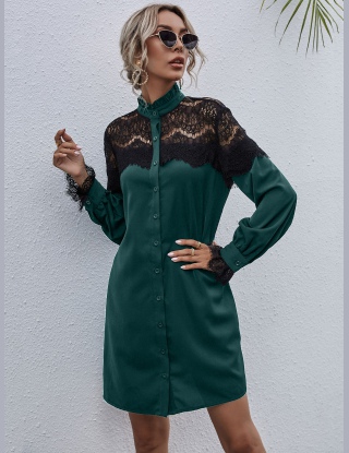Sukienki Muszla Kolorowy Blok Elegancki