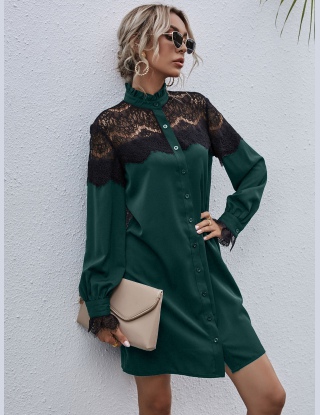 Sukienki Muszla Kolorowy Blok Elegancki
