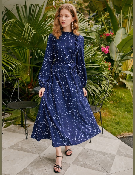 Sukienki Zmarszczony Kropki Elegancki