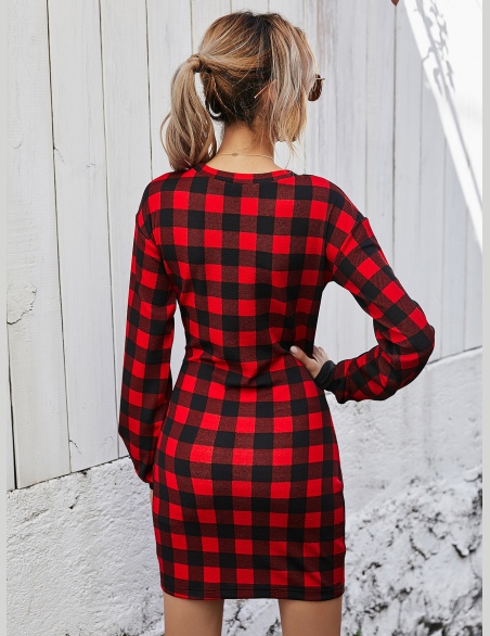 Sukienki Bawełniany Gingham (materiał) Elegancki