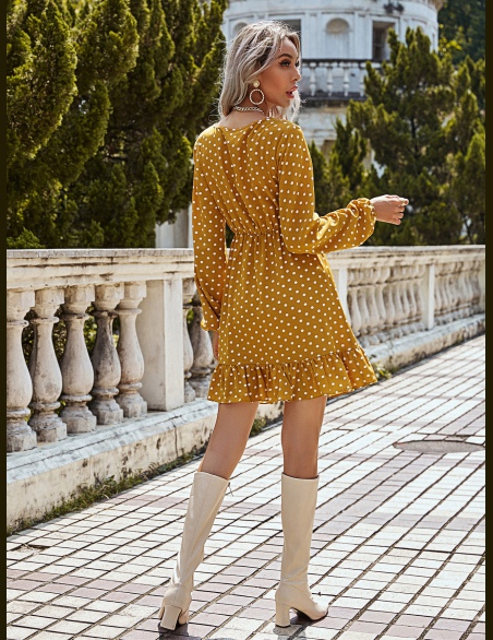 Sukienki Pomarszczona Kropki Elegancki