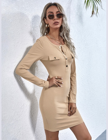 Sukienki Guziki Równy Elegancki