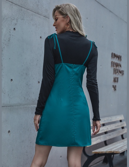 Sukienki Węzeł Kolorowy Blok Elegancki