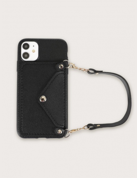1 solidne etui z portfelem na iPhone'a z 1 smyczą