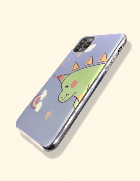 Przezroczyste etui na iPhone'a z motywem kreskówki dinozaura