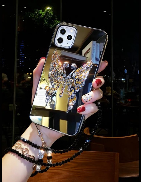 Etui na iPhone'a z lustrem w motyle