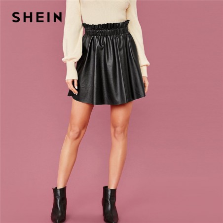 SHEIN czarna falbana talia...