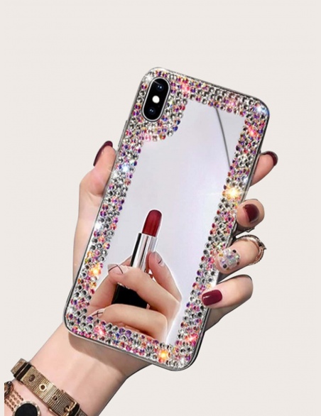 Obudowa iPhone z lustrzaną powierzchnią Rhinestone