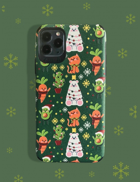 Świąteczne etui na iPhone'a z kreskówkowym wzorem