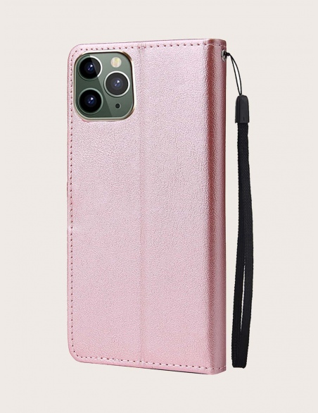 Składane etui na iPhone'a w jednolitym kolorze ze smyczą