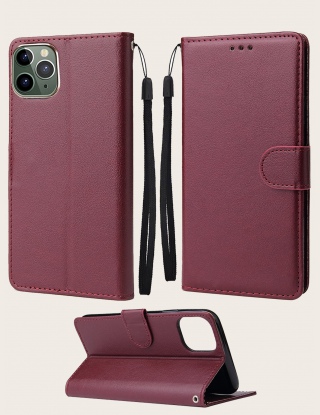 Składane etui na iPhone'a w jednolitym kolorze ze smyczą