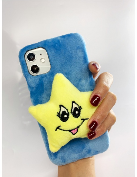 Pluszowe etui na iPhone'a z dekoracją w kształcie gwiazdy