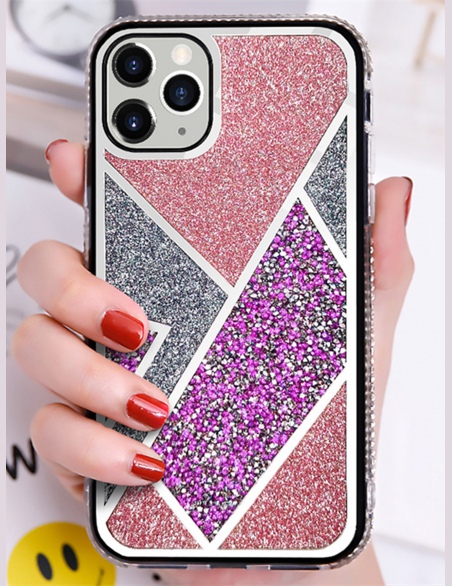 Geometryczne etui na iPhone'a z dekoracją ze strasu