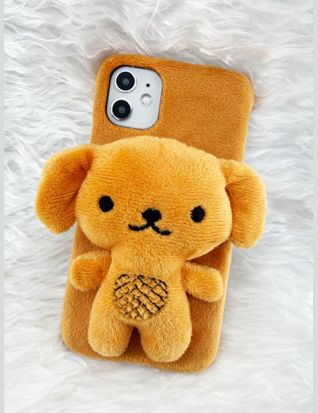Pluszowe etui na iPhone'a z dekoracją misia
