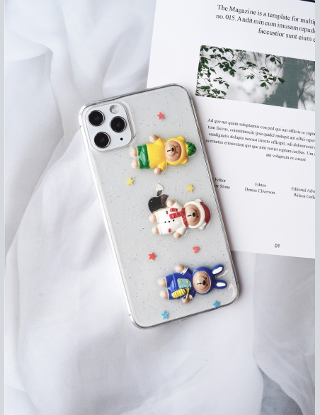 Przezroczyste etui na iPhone'a zdobione niedźwiedziem