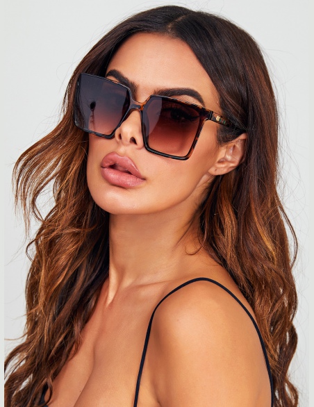 Leopard Frame Okulary przeciwsłoneczne z etui