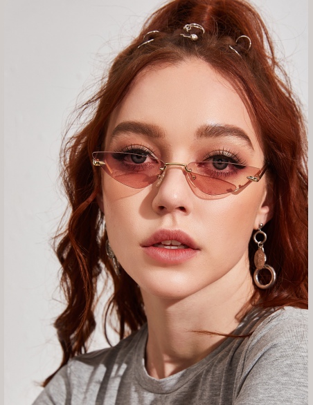Okulary bez oprawek Cat Eye z etui