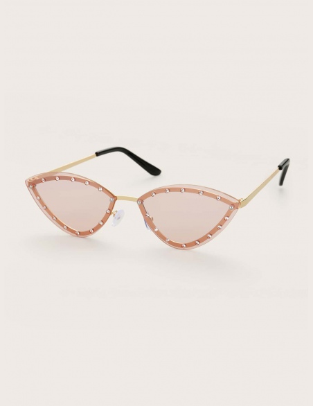 Grawerowane okulary Cat Eye z kryształu górskiego
