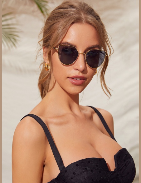 Okulary przeciwsłoneczne Cat Eye z metalową ramką