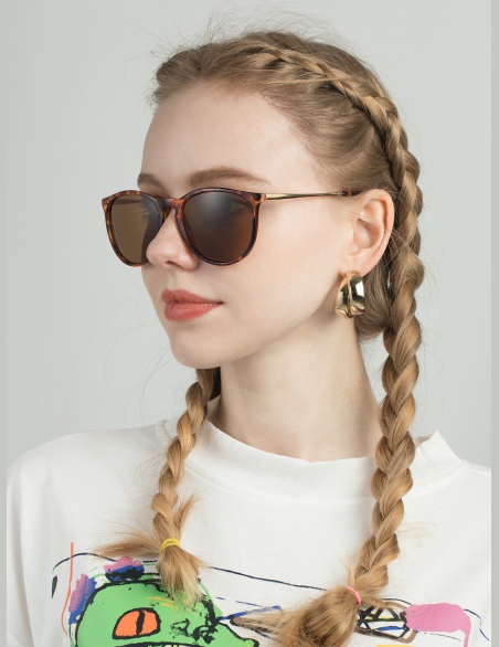 Leopard Frame Okulary przeciwsłoneczne z etui