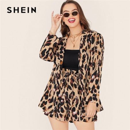 SHEIN Plus Size Leopard...