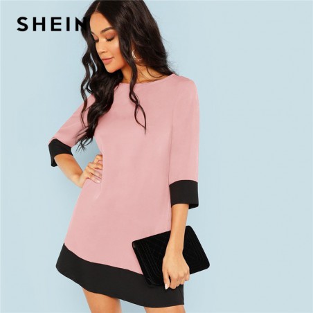 SHEIN Pink Office Lady...