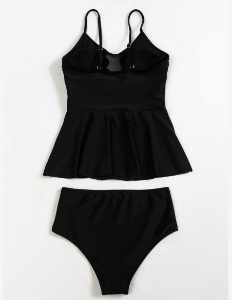 Tankini Siateczka Kontrastowa Równy Elegancki