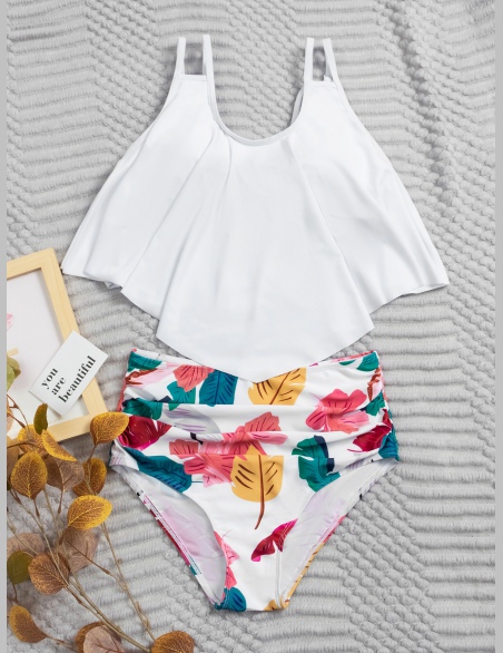 Tankini Pomarszczona Rośliny Boho