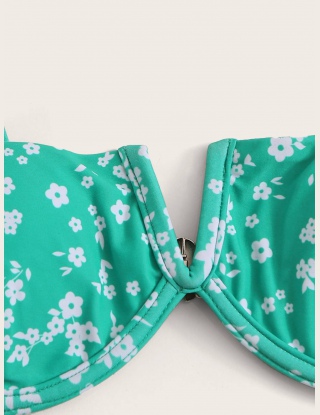 Ditsy Floral V Przewodowy strój kąpielowy z fiszbinami