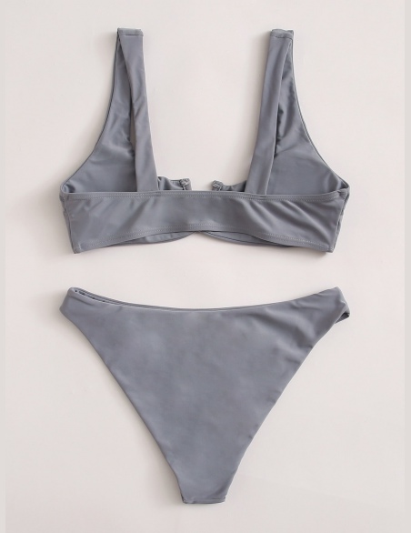 Strój kąpielowy bikini z falbanką Solid V.