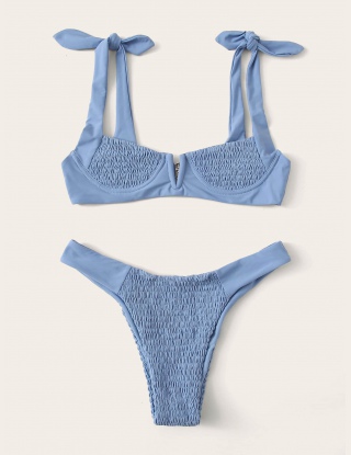 Komplety Bikini Węzeł Równy Pomarańczowy Seksowne