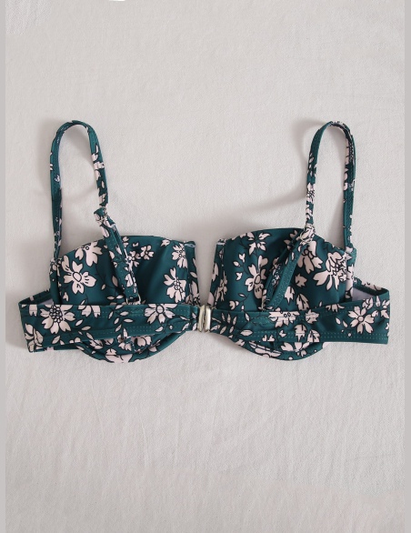 Topy Bikini Kwiatowy Niebieski Seksowne