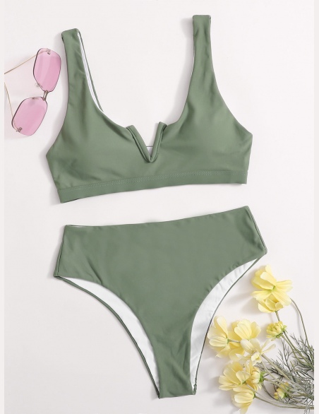 Strój kąpielowy bikini z wysokim stanem
