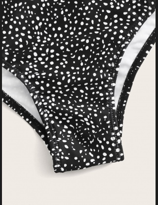 Komplety Bikini Wyciąć Graficzny Czarne i Białe