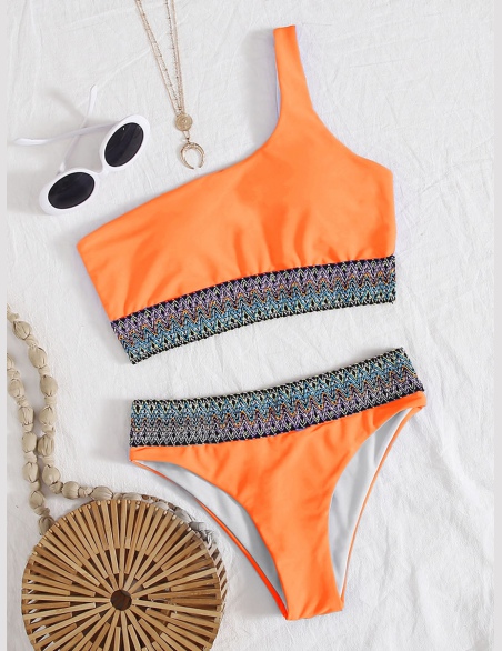 Komplety Bikini Plemienny Pomarańczowy Śliczny