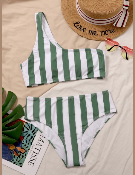 Komplety Bikini W Paski Wielokolorowe
