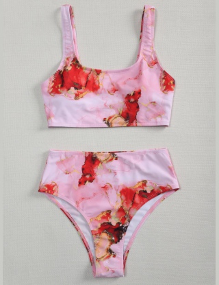Komplety Bikini Graficzny Sportowy