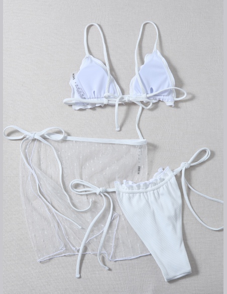 Trójkątne bikini typu stringi z 3 dziurkami po bokach sałaty