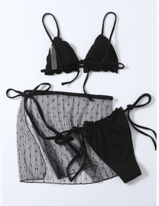 Trójkątne bikini typu stringi z 3 dziurkami po bokach sałaty