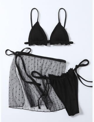 Trójkątne bikini typu stringi z 3 dziurkami po bokach sałaty